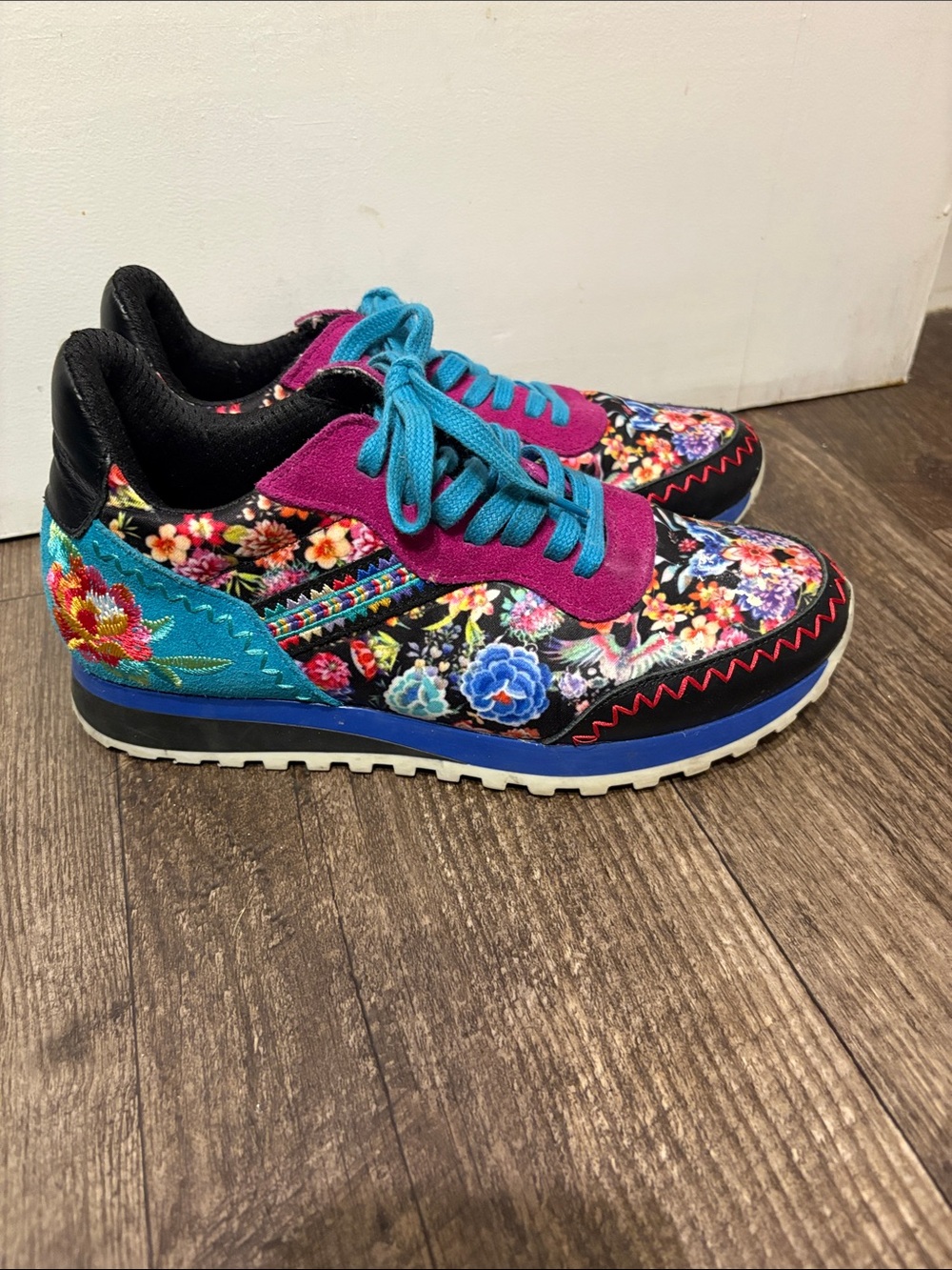 Johnny Was Keya Combo Sneakers colorful floral size 37